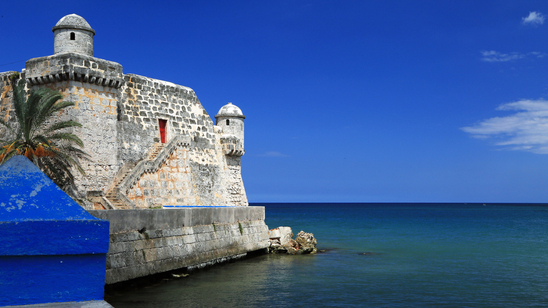Cojimar Fort overlooking the sea in Cojimar fishing village, Cuba