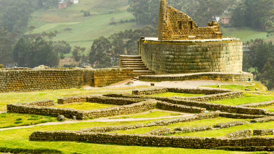 The Temple of the Sun at the ancient Inca site of Ingapirca in Ecuador