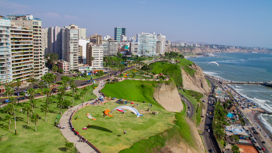 Aerial shot of Lima city, Peru tour