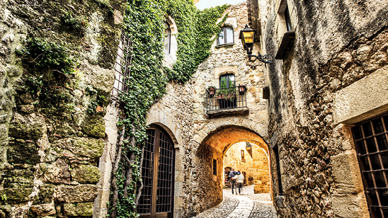 Picturesque medieval village of Pals, Costa Brava.