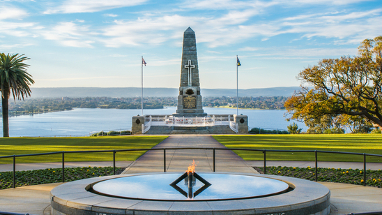 A WWI war memorial in King&s Park, Perth, Australia