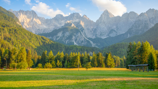 Mountain landscape of Kranjska Gora in Slovenia
