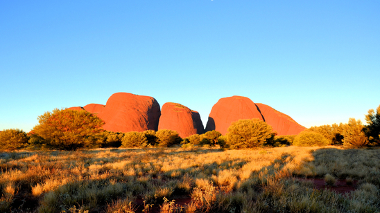 Sunset over the Olgas rock formation (also known as Kata Tjuta) in Australia&s Red Centre