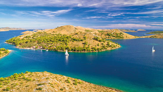 Aerial view over the islands of Kornati National Park, Croatia