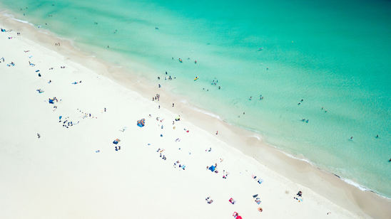 Aerial photograph of Leighton Beach near Fremantle. Perth, Western Australia, Australia.