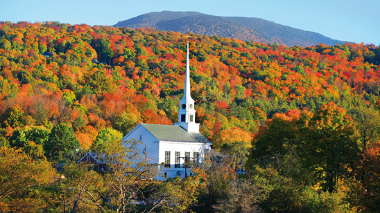 Iconic church in Stowe Vermont