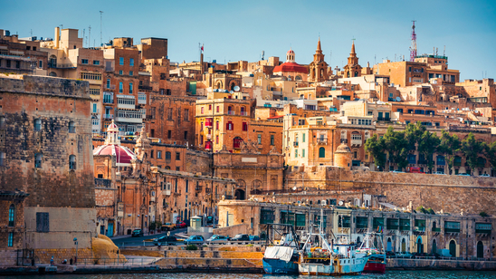 Valletta from the Grand Harbour in Malta, 