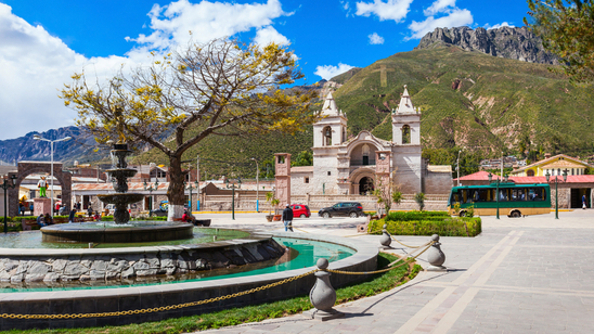 Cathedral in Chivay city, Peru Tour
