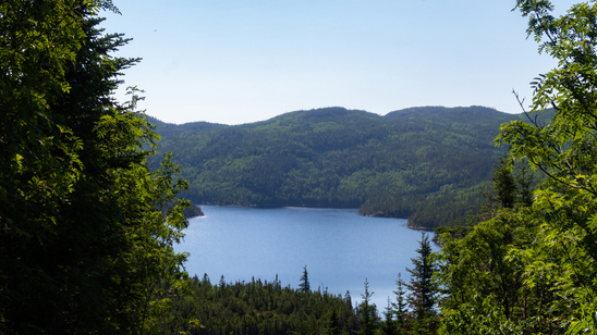 Beautiful view of an altitude lake in Charlevoix, Quebec